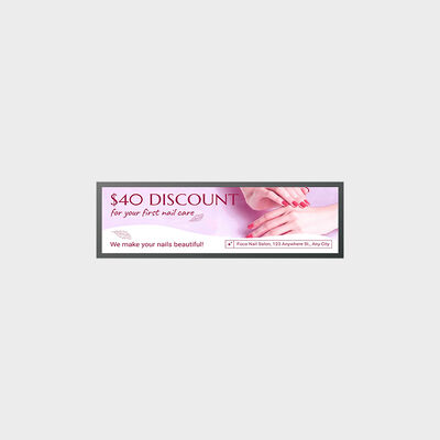 37.6 Inch Bar Type Display Dual-sided Screen Bus Station Application Outdoor Solution