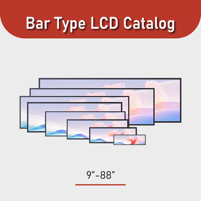 High Brightness Bar Type LCD Display in 9-88" Panel Size and 500-2500 Typ. Brightness