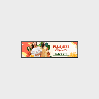 37-inch Bar Type Display LCD Advertising With Slim Design Full Metal Shell